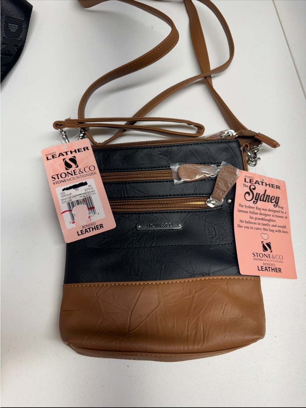 Stone & Co. Two-Tone Crossbody Bag in Black and Brown